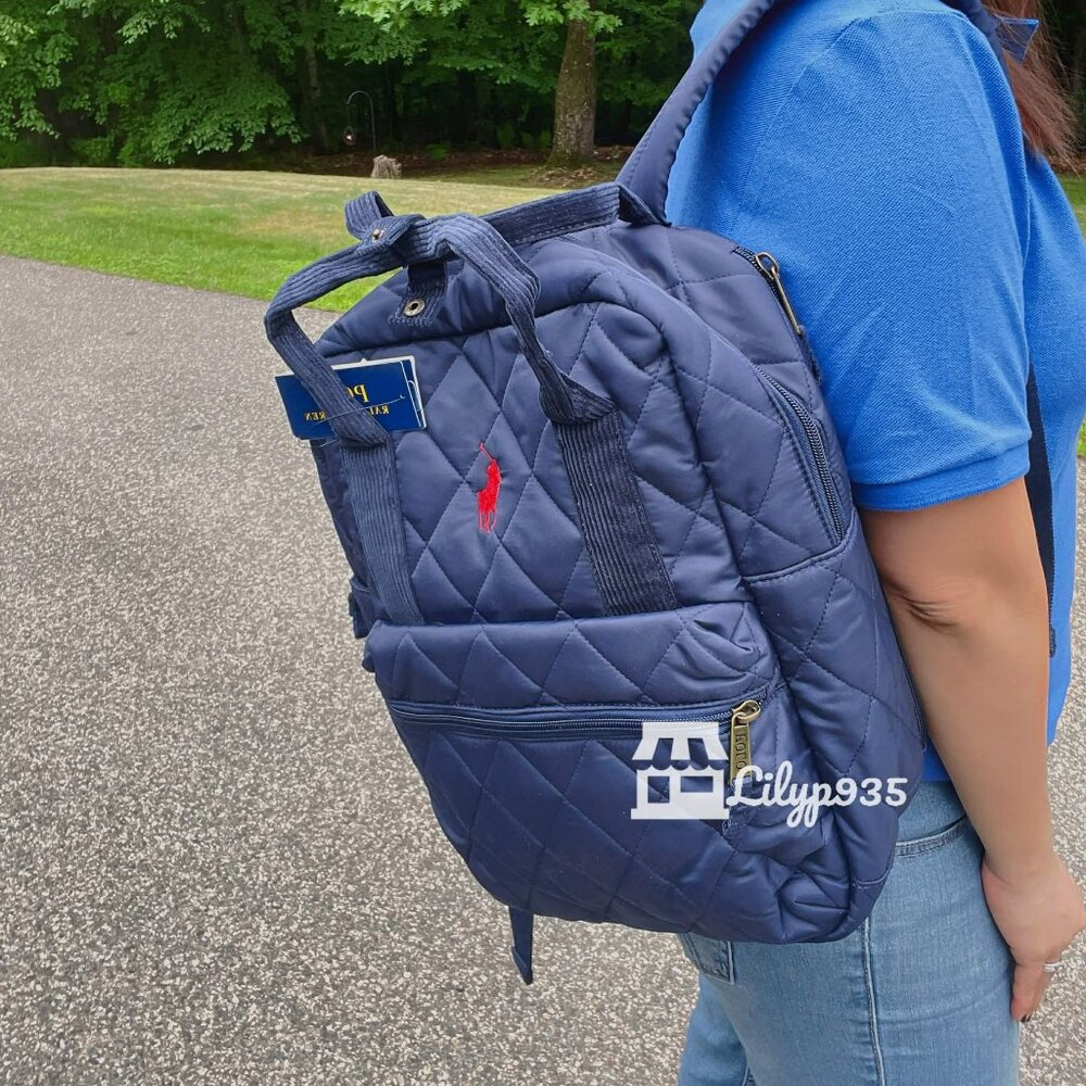 NWT Polo Ralph Lauren Quilted Nylon Backpack – Navy